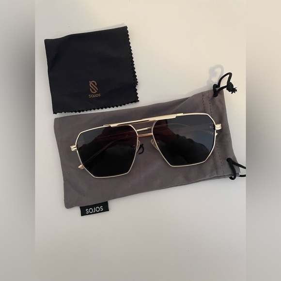SOJOS Retro Oversized Aviator Polarized Sunglasses - Picture 3 of 3